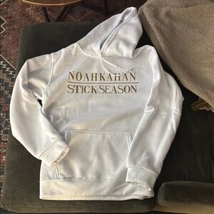 Noah Kahan White Hoodie with Gold Text